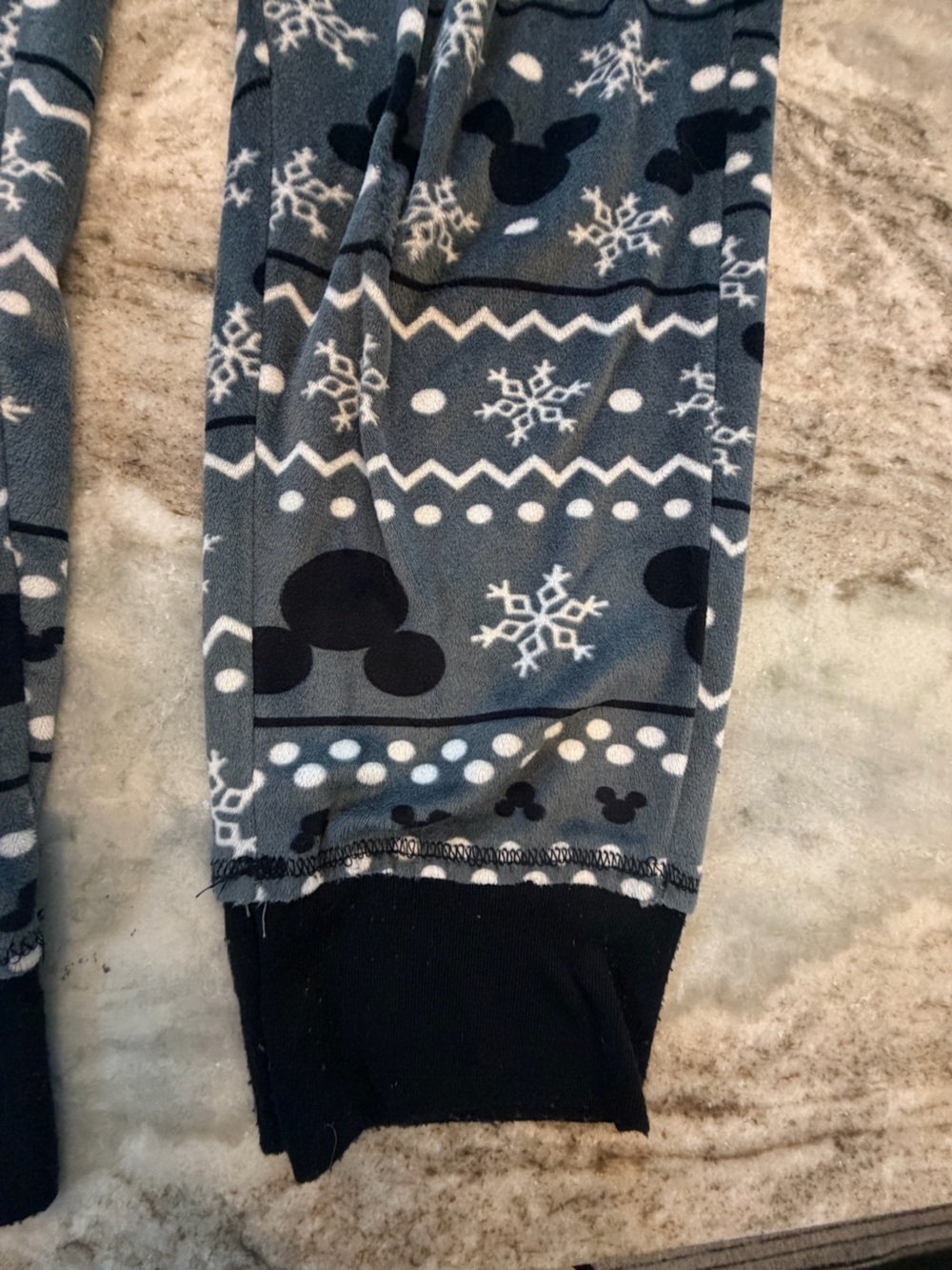Disney Mickey Mouse Fair Isle Fleece Pajama Pants Gray L - Picture 2 of 8